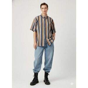 Vintage - Striped - Shirt - Authentic Clothing Company - Cotton - Short Sleeve